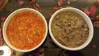 Dos diferentes tipos de sopa
