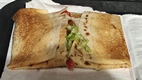 Crêpe de jamón y queso, y crêpe vegetal