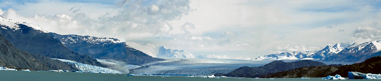 Vista panorámica del glaciar Upsala