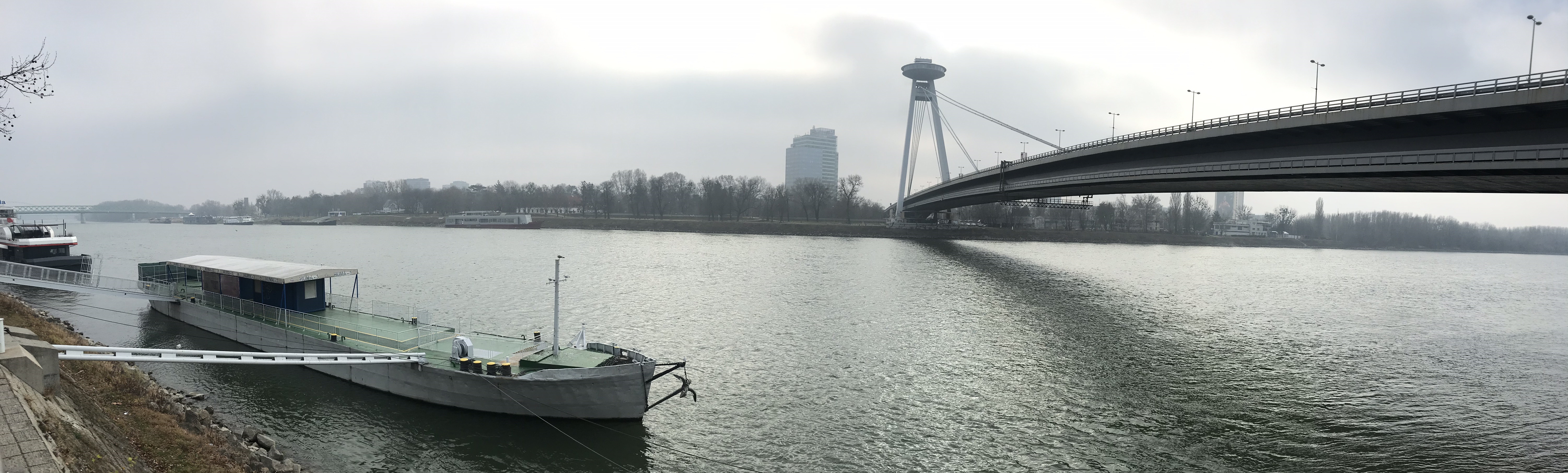 Puente Ovni sobre el río Danubio