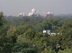 Vistas del Taj Mahal desde la azotea del Atulyaa Taj Hotel