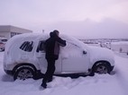 Limpiando nieve acumulada de tres dias, Egilsstadir