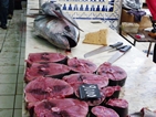 Atún y pez espada en el mercado de Mahdia